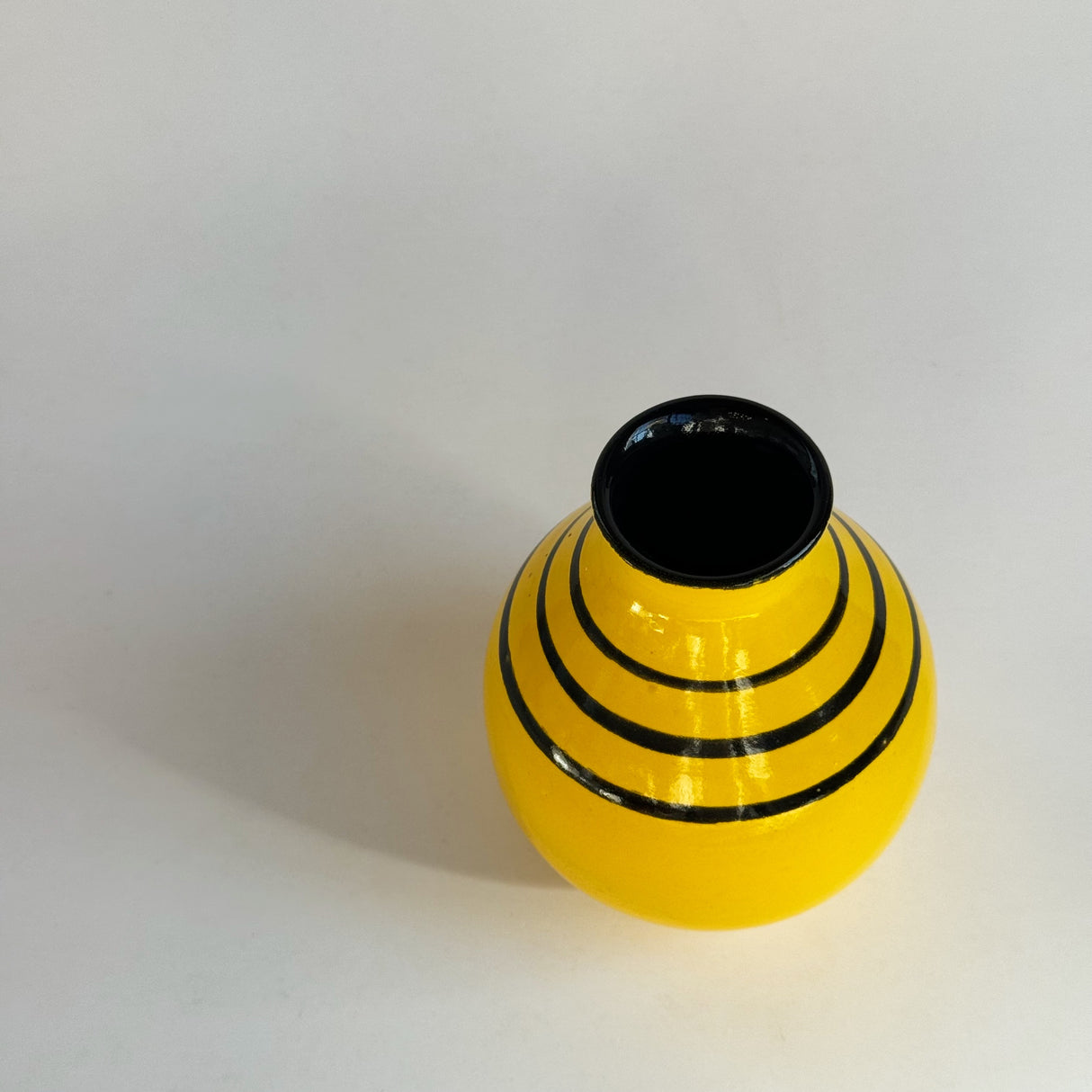Yellow Striped Vase | Pottery by Mike
