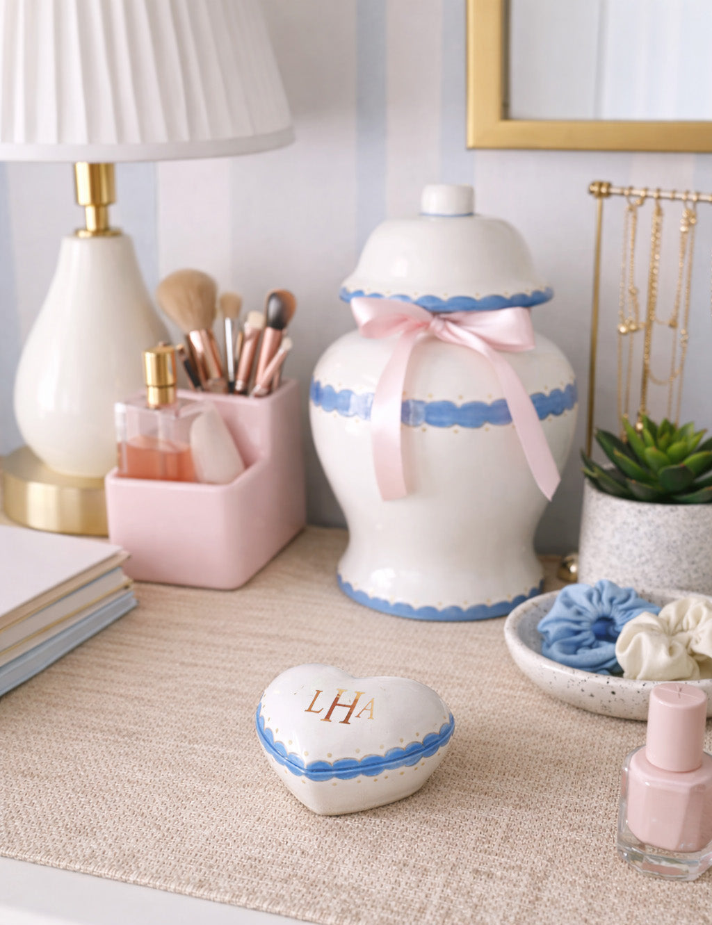 Personalized Alpha Sigma Tau Monogrammed Heart Box