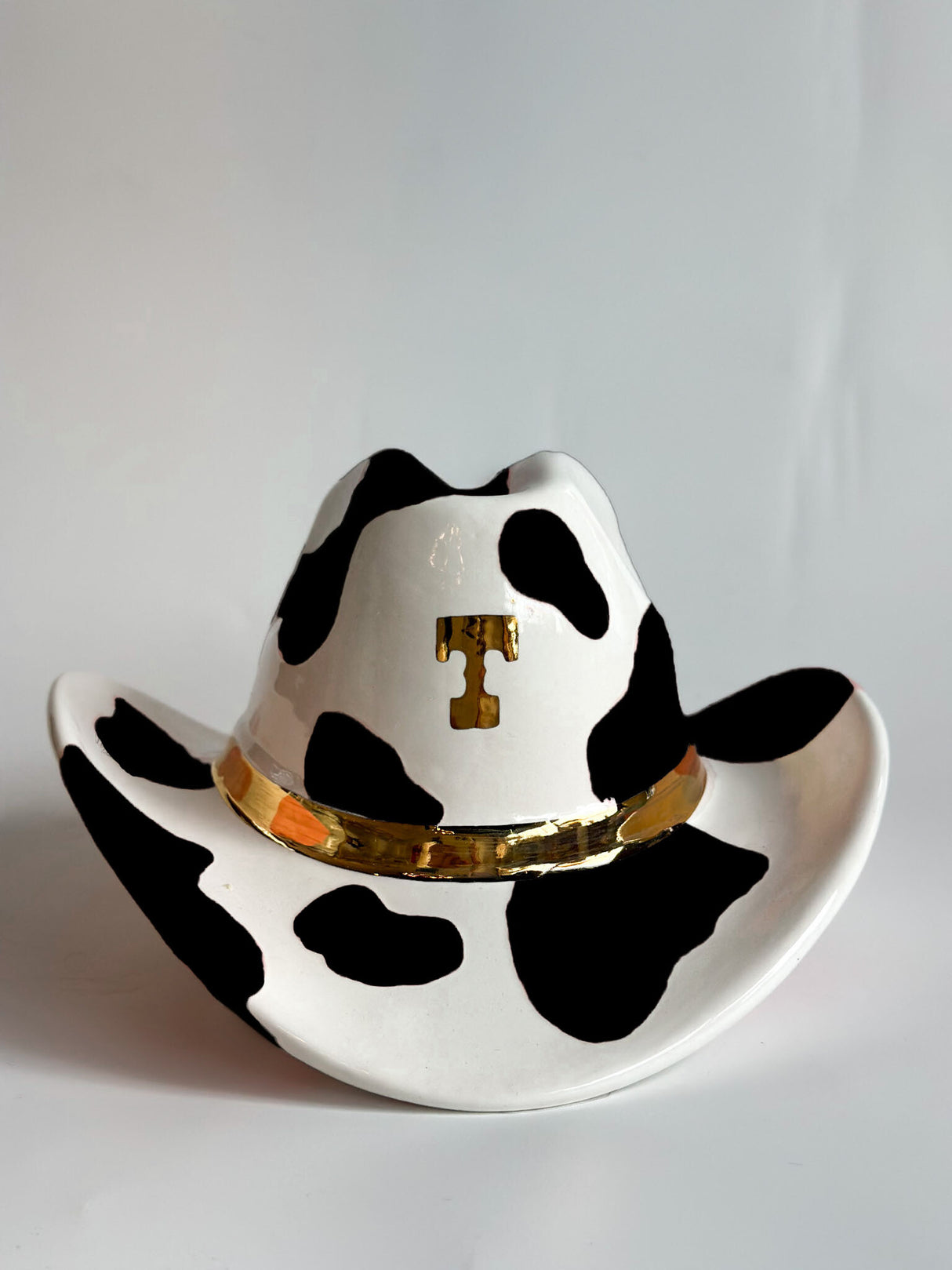 Monogrammed Cow Print Cowboy Hat