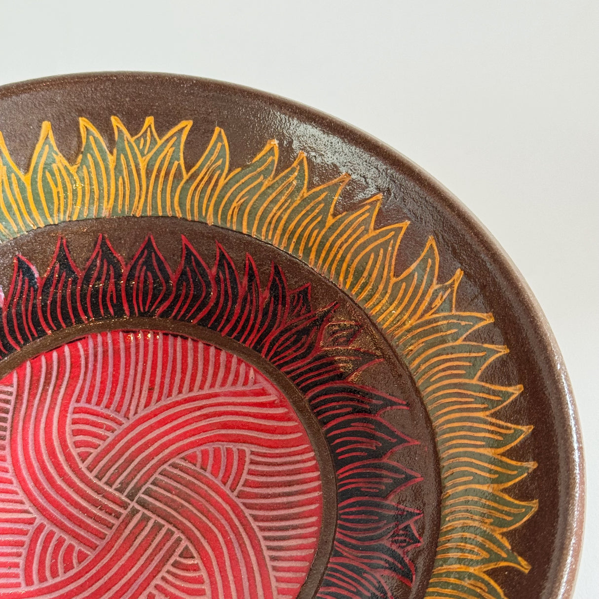 Chocolate Clay Sunflower Bowl | Jim Pratt - Tulsa Clay