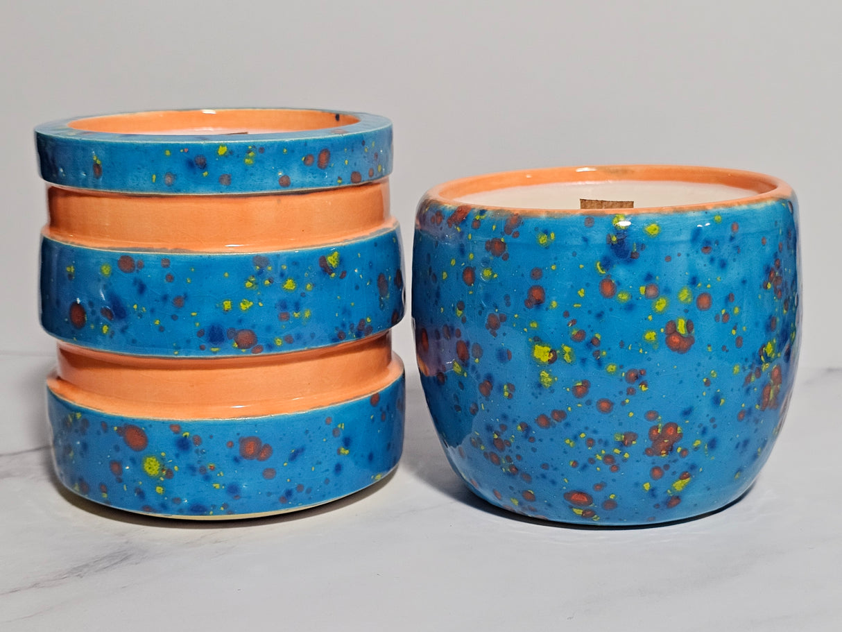 Berry Blue Hand Thrown Candle | Made from Muck