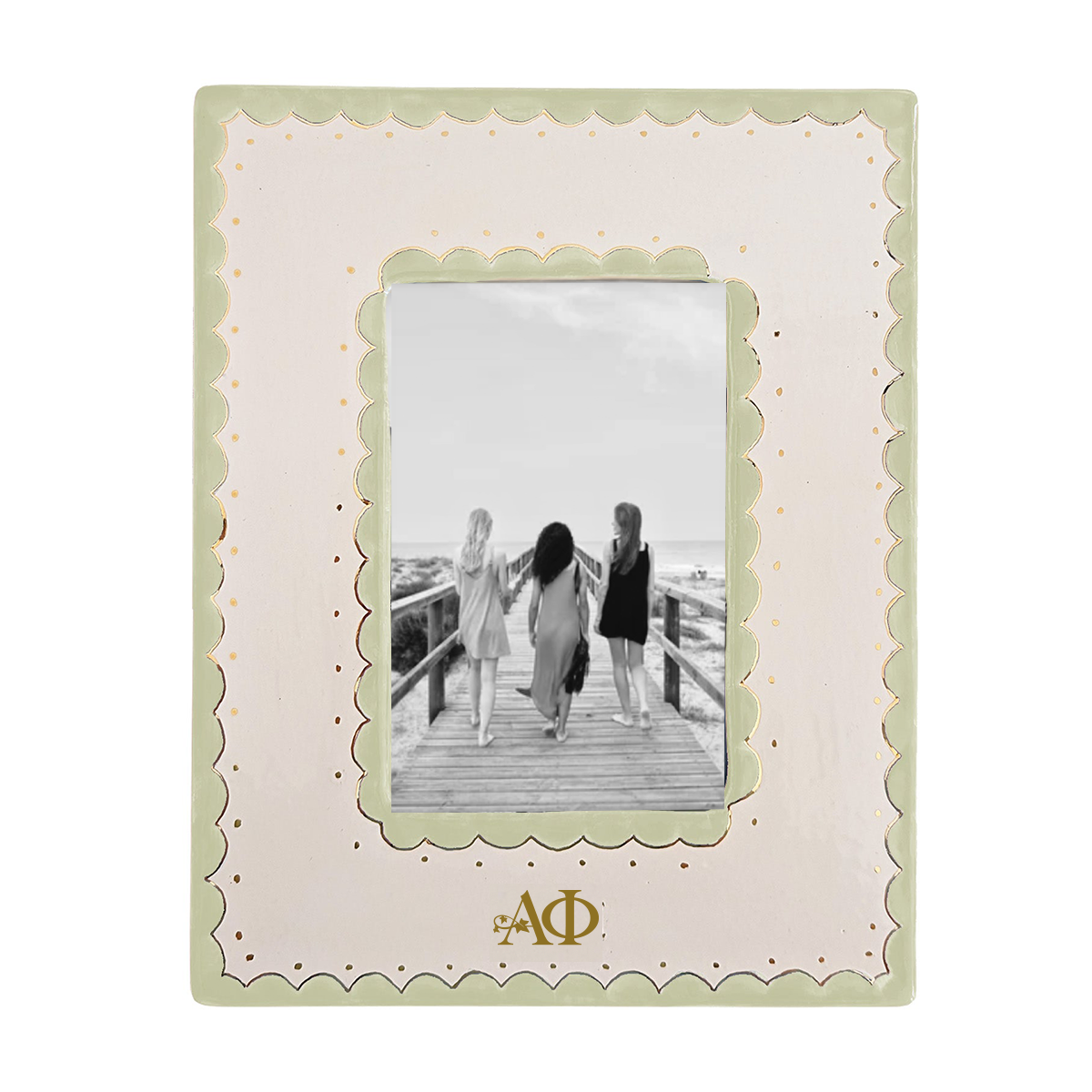 Alpha Phi Scallop Monogrammed Photo Frame