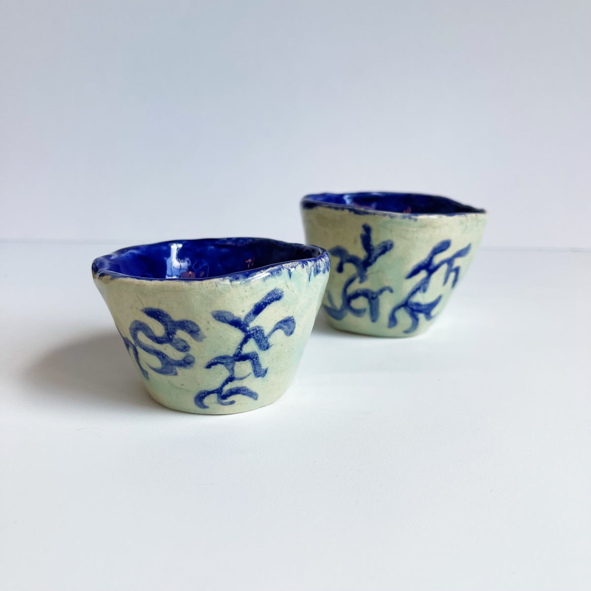 Aqua and Blue Pinch Pots | Jessica Walker