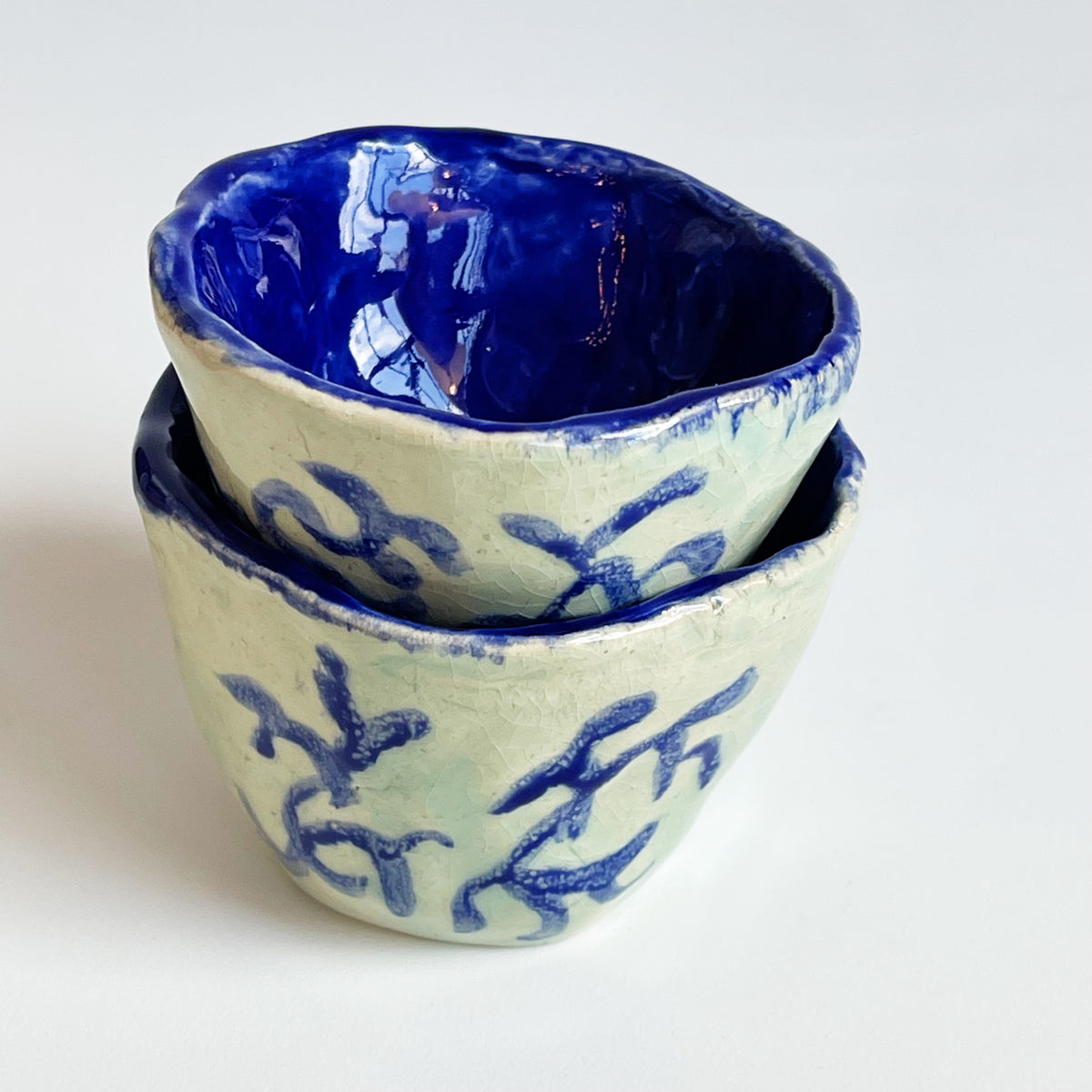 Aqua and Blue Pinch Pots | Jessica Walker