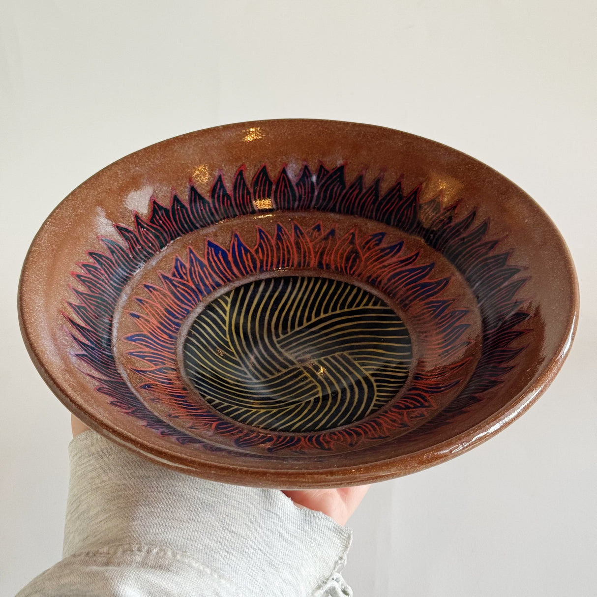 Terra Cotta Clay Sunflower Bowl | Jim Pratt- Tulsa Clay