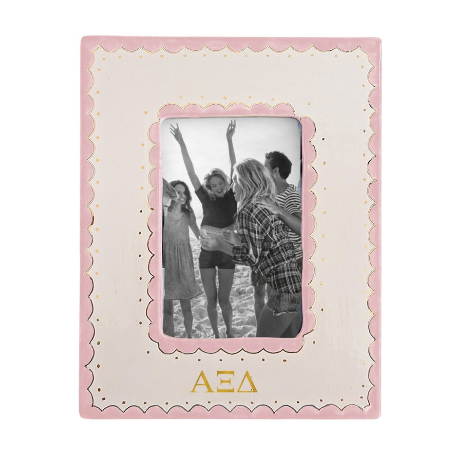 Alpha Xi Delta Scallop Monogrammed Picture Frame