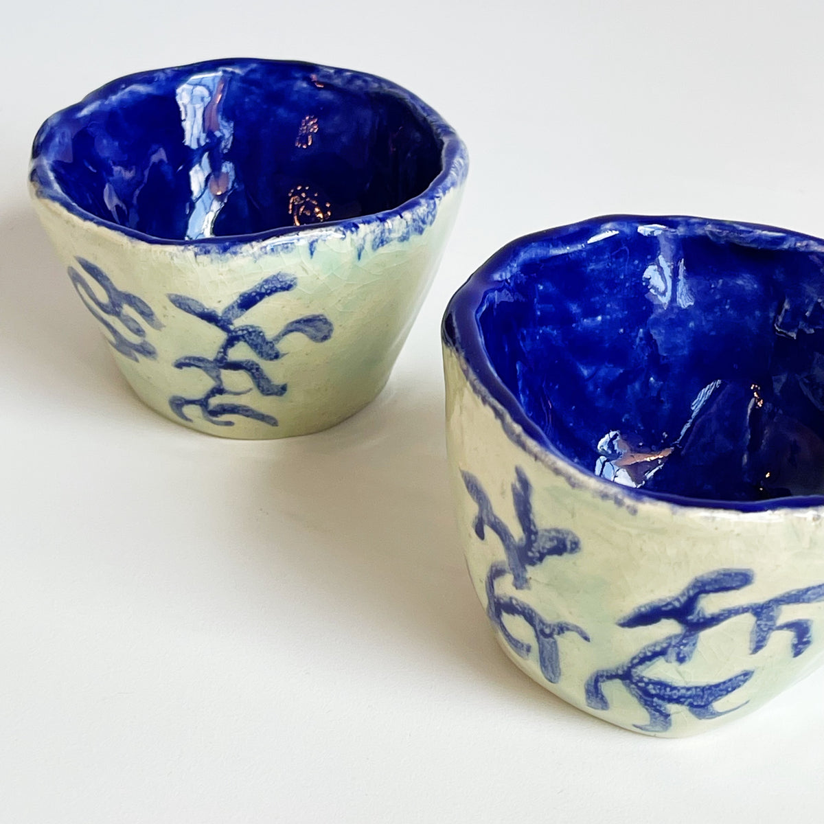 Aqua and Blue Pinch Pots | Jessica Walker