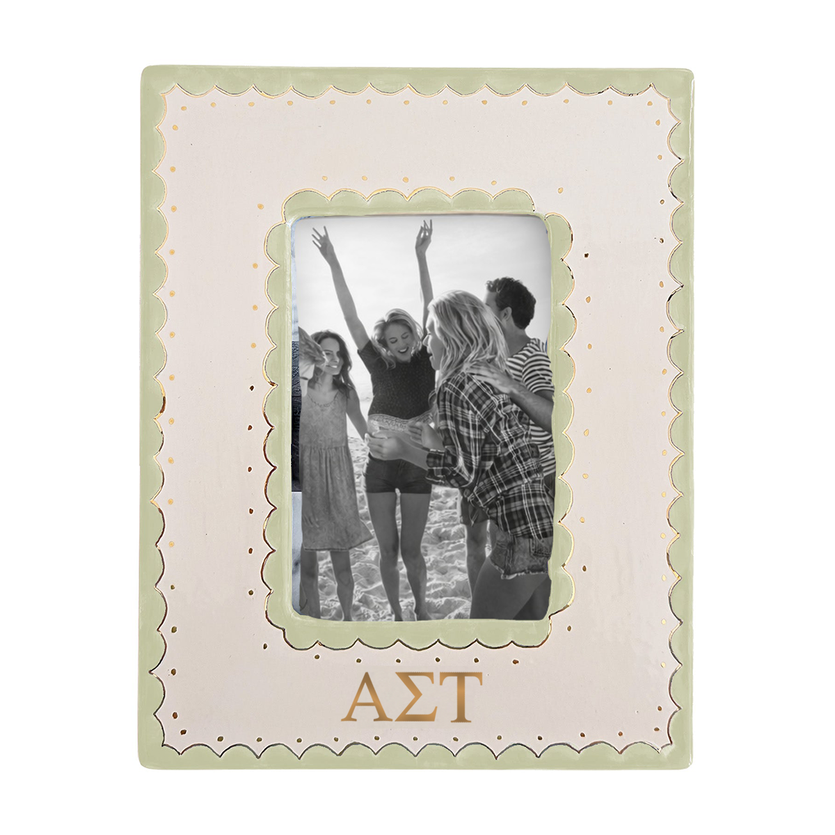 Alpha Sigma Tau Scallop Monogrammed Picture Frame