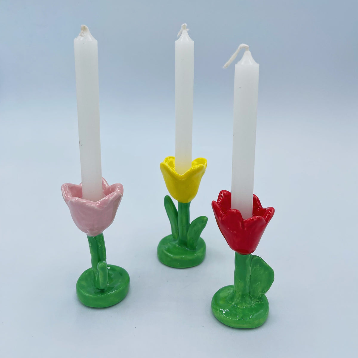 Mini Tulip Candle Holders with Leaves | Jessica Walker