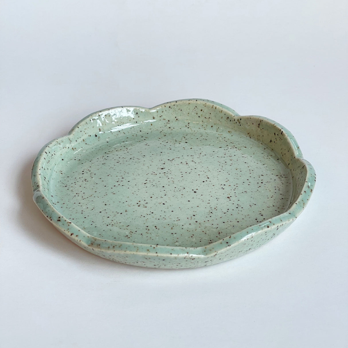 Aqua Scalloped Tray | Madeleine Schmidt