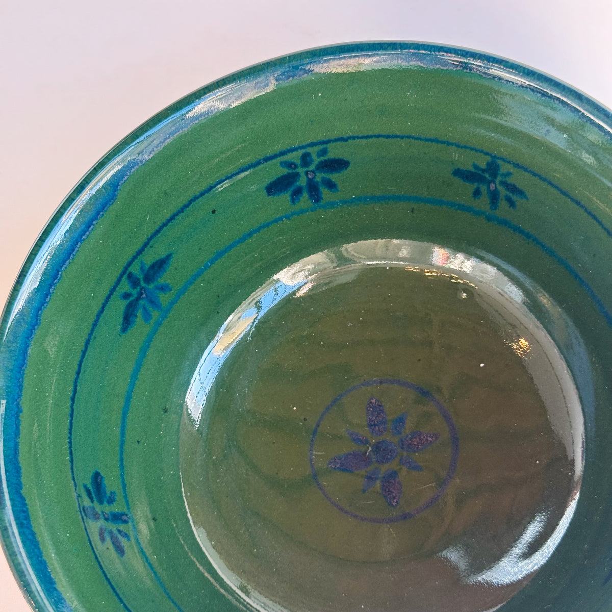 Green Ornate Bowl | Pottery by Mike