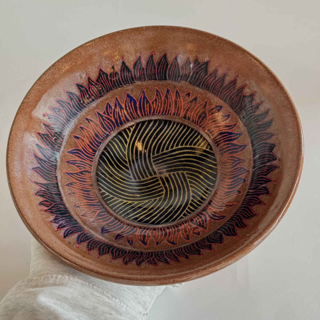 Terra Cotta Clay Sunflower Bowl | Jim Pratt- Tulsa Clay