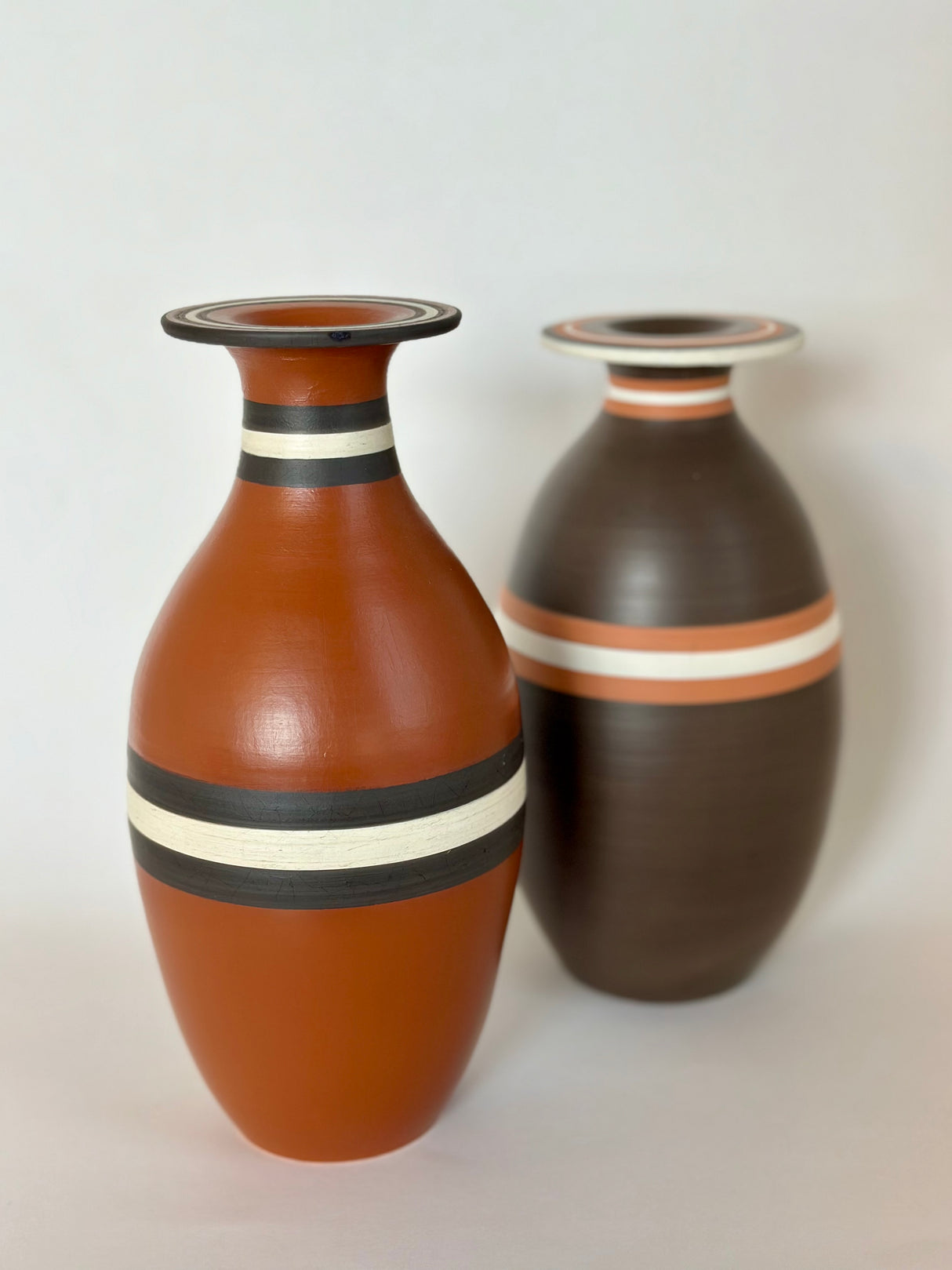 Terracotta Striped Vase | Pottery by Mike