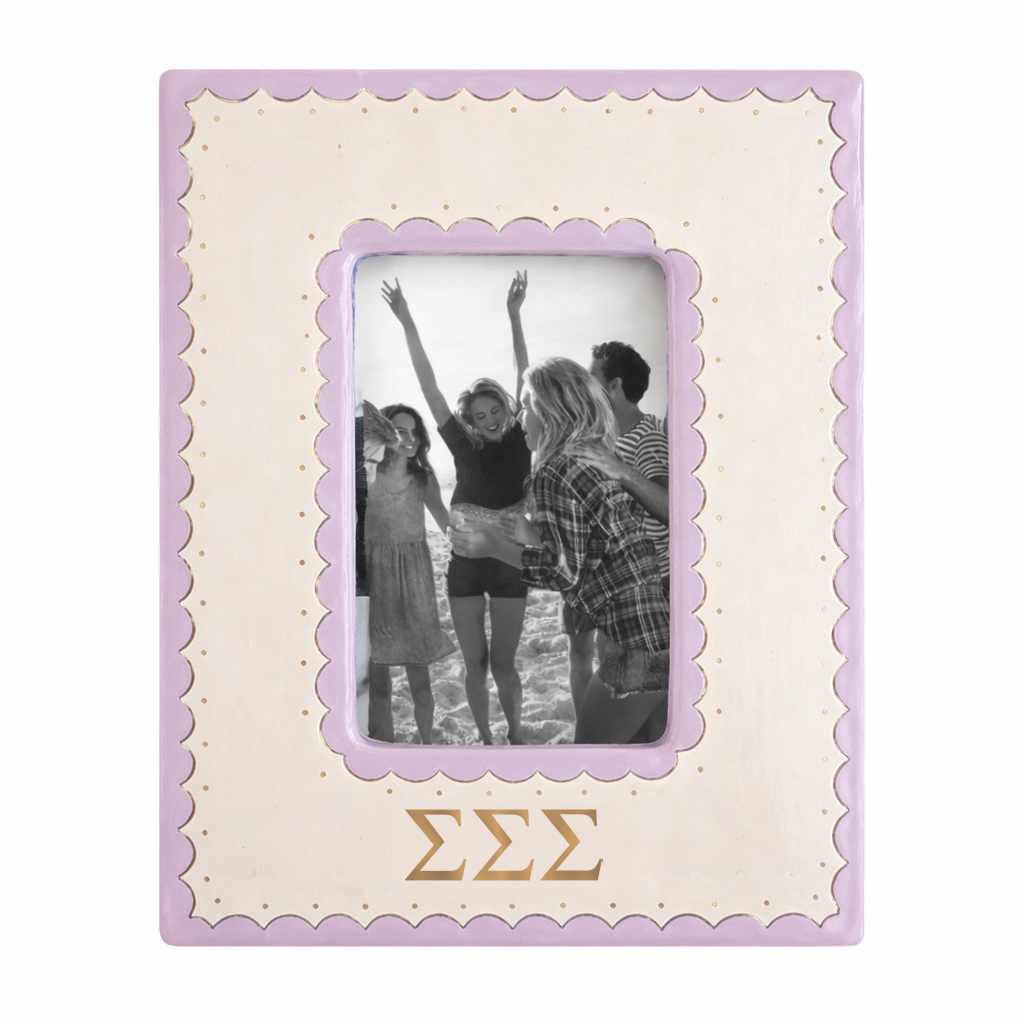 Tri Sigma Scallop Monogrammed Picture Frame