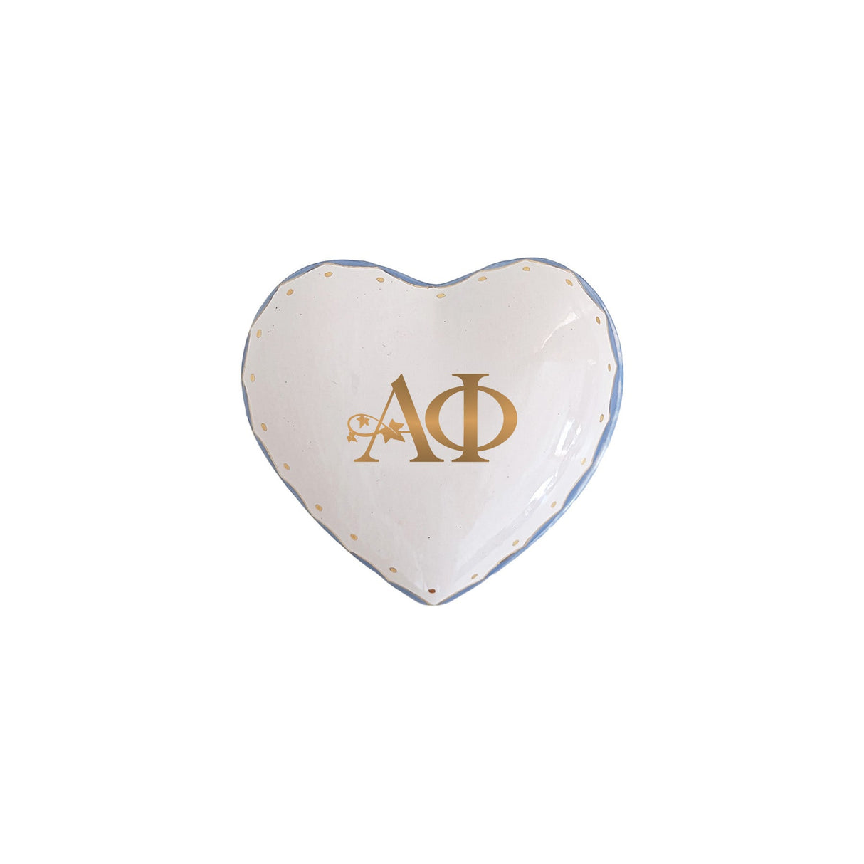 Personalized Alpha Phi Gold Monogrammed Heart Box