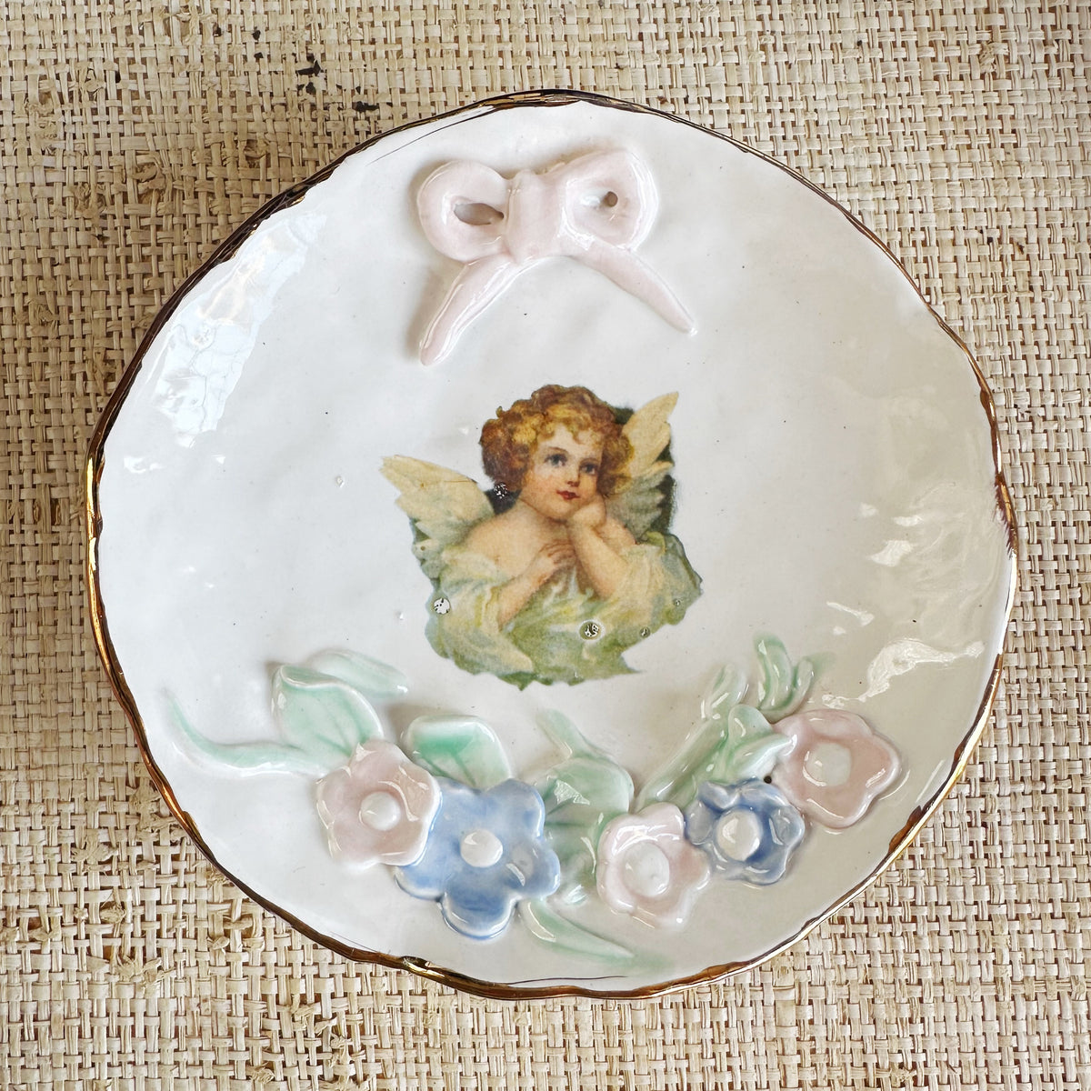 Floral Angel Dish- featuring vintage artwork | Jessica Walker