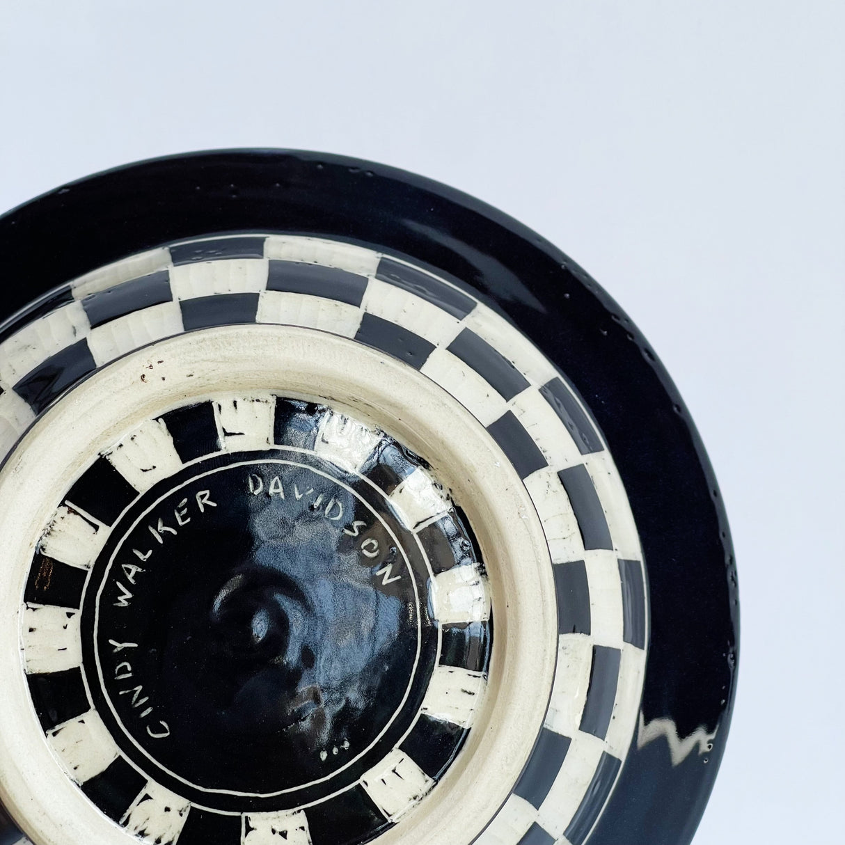 Checks with Red Bowl | Cindy Walker Davidson