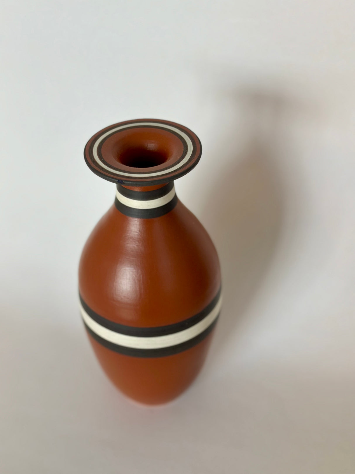Terracotta Striped Vase | Pottery by Mike