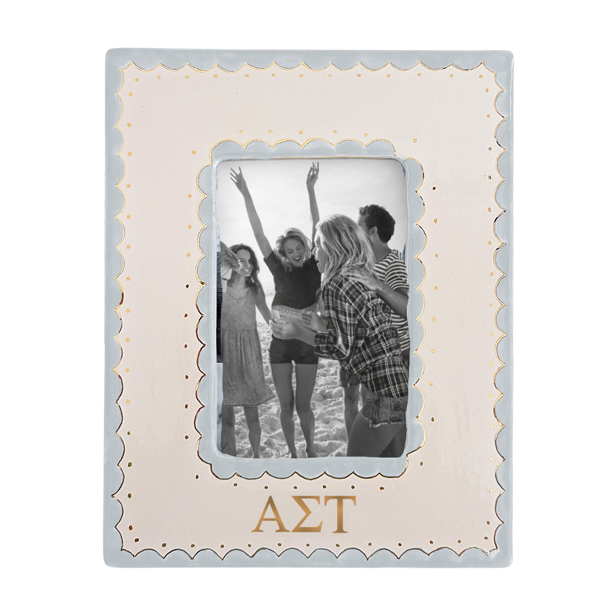 Alpha Sigma Tau Scallop Monogrammed Picture Frame