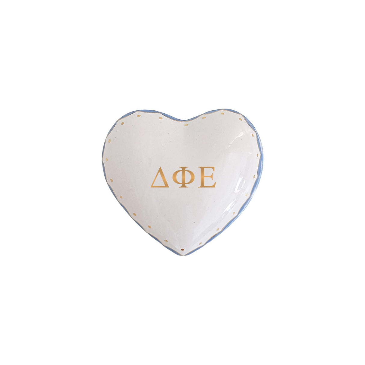 Personalized Delta Phi Epsilon Gold Monogrammed Heart Box