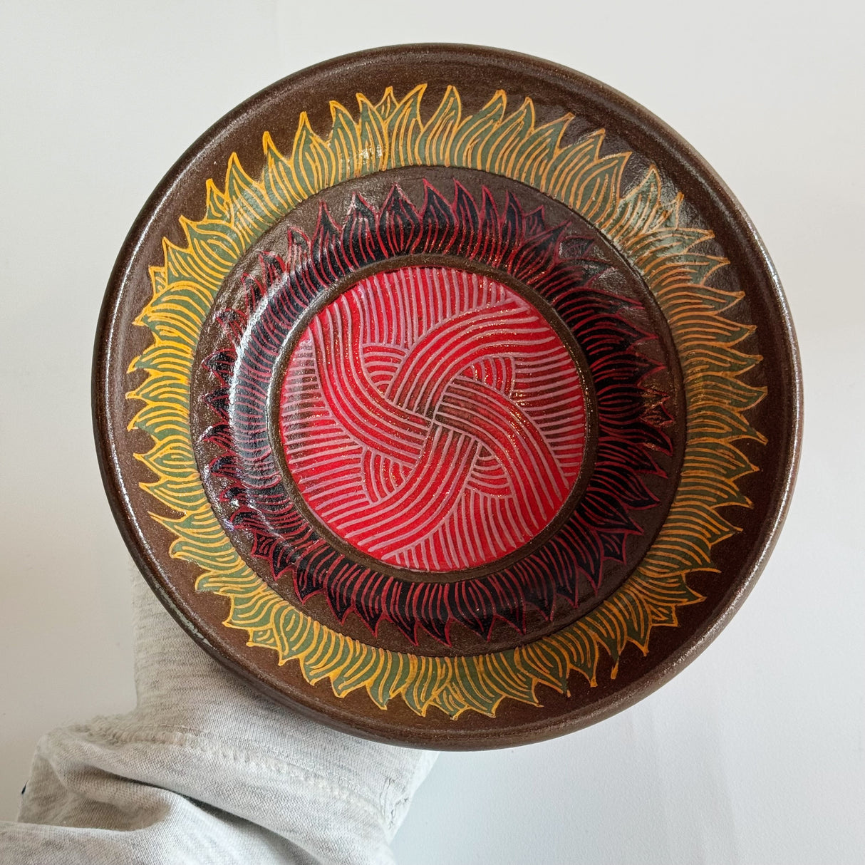 Chocolate Clay Sunflower Bowl | Jim Pratt - Tulsa Clay