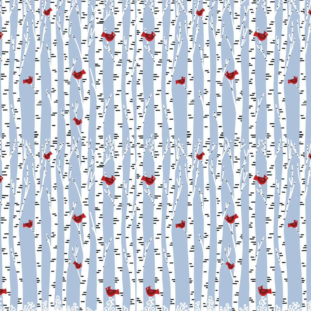 Birch & Cardinals Underglaze Transfer