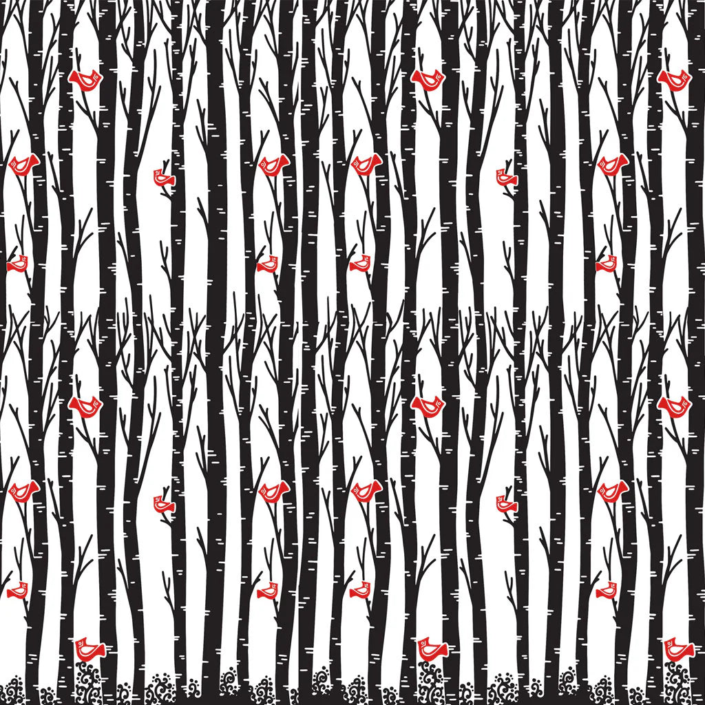 Birch & Cardinals Underglaze Transfer