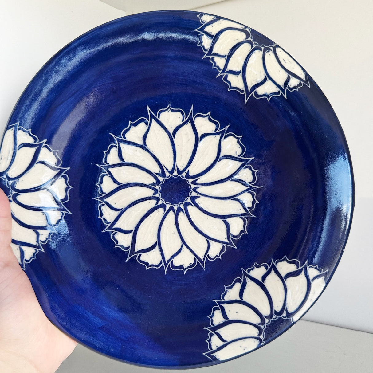 Cobalt Blue Flower Plate | Cindy Walker Davidson