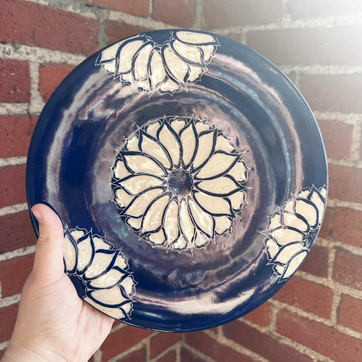 Cobalt Blue Flower Plate | Cindy Walker Davidson