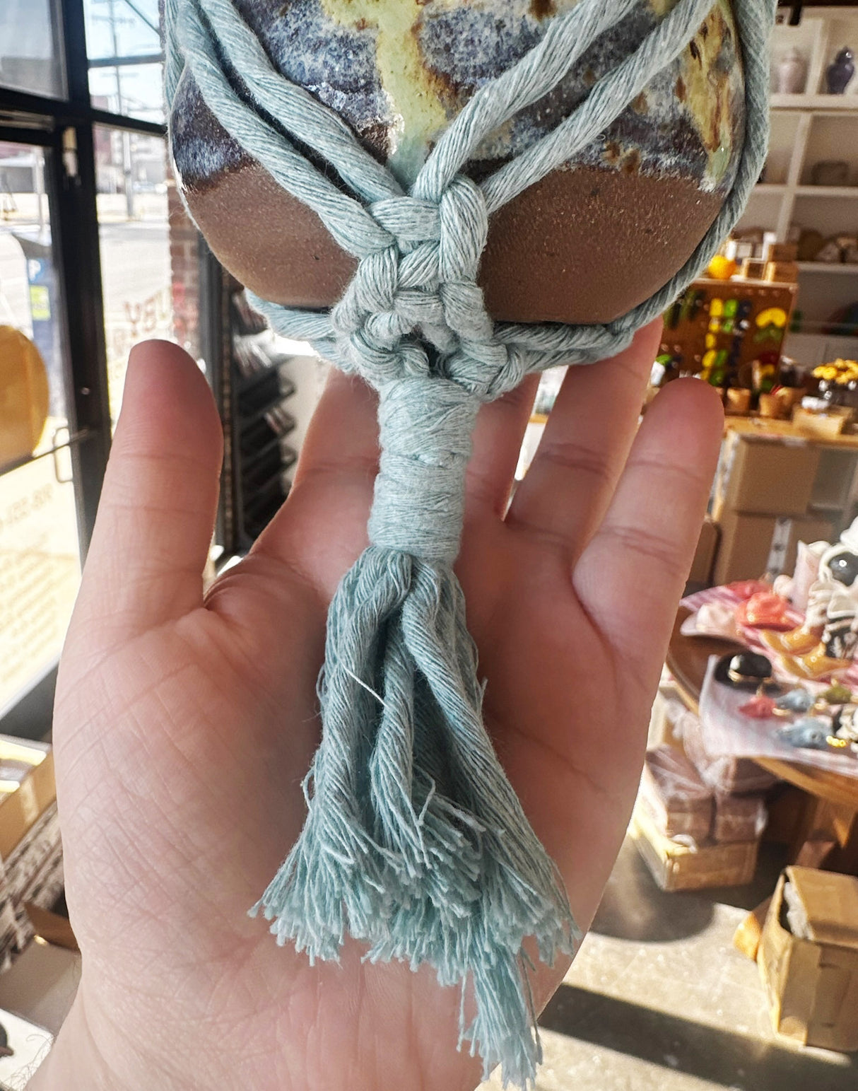 Blue Green Hanging Planter | Lucina Meglemre