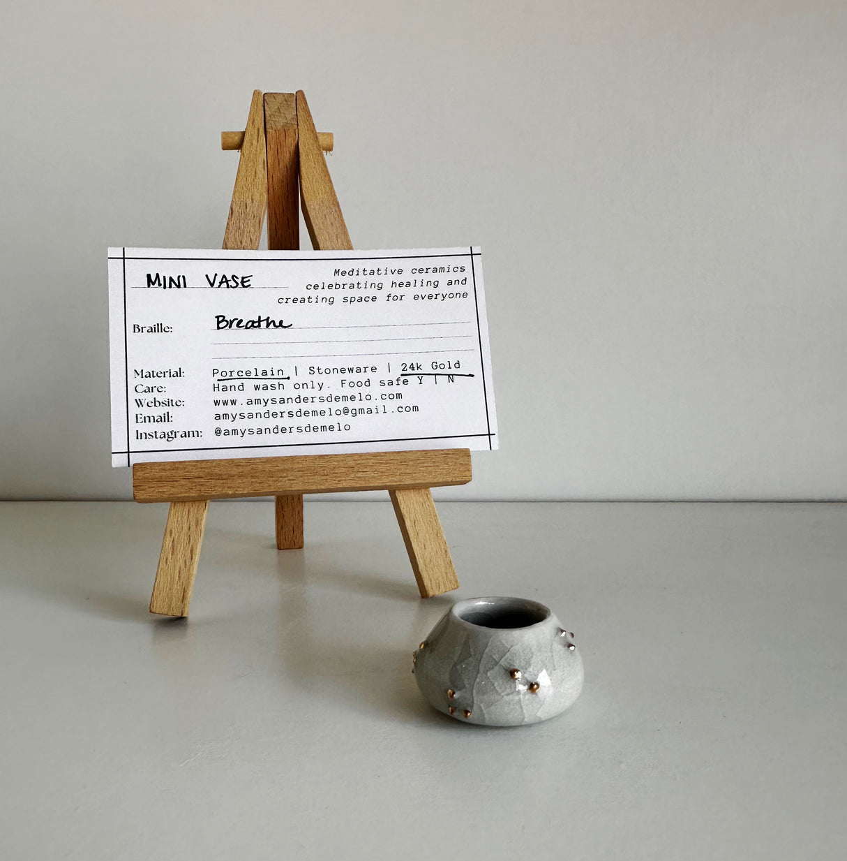 Miniature Meditation Vase "Breathe" Version 2 | Amy Sanders de Melo