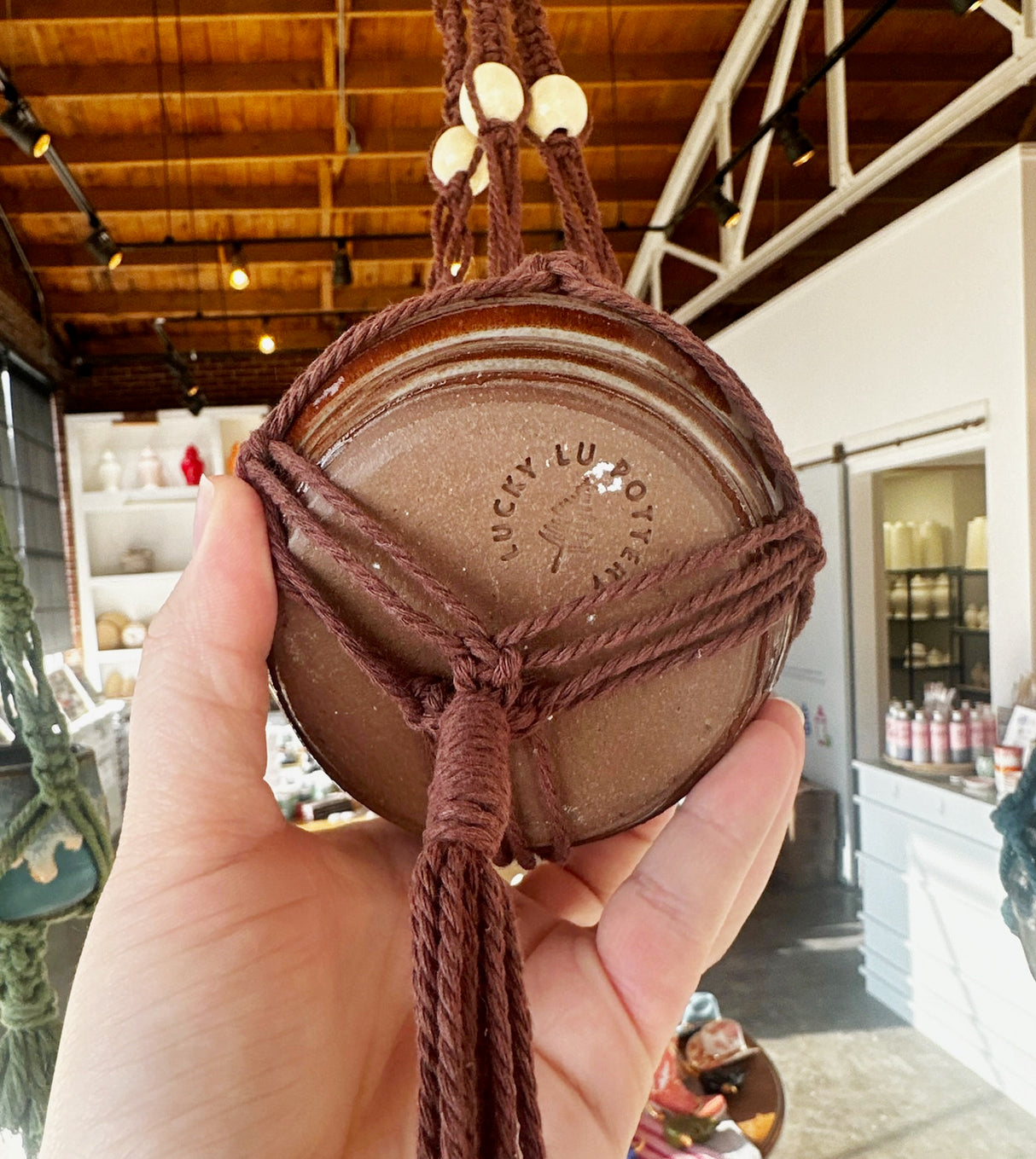 Brown Beads Hanging Planter | Lucinda Meglemre