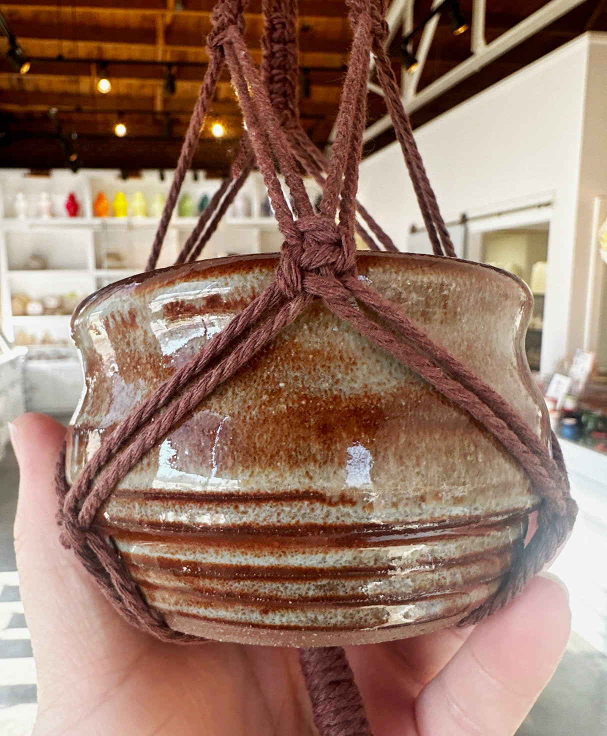 Brown Beads Hanging Planter | Lucinda Meglemre