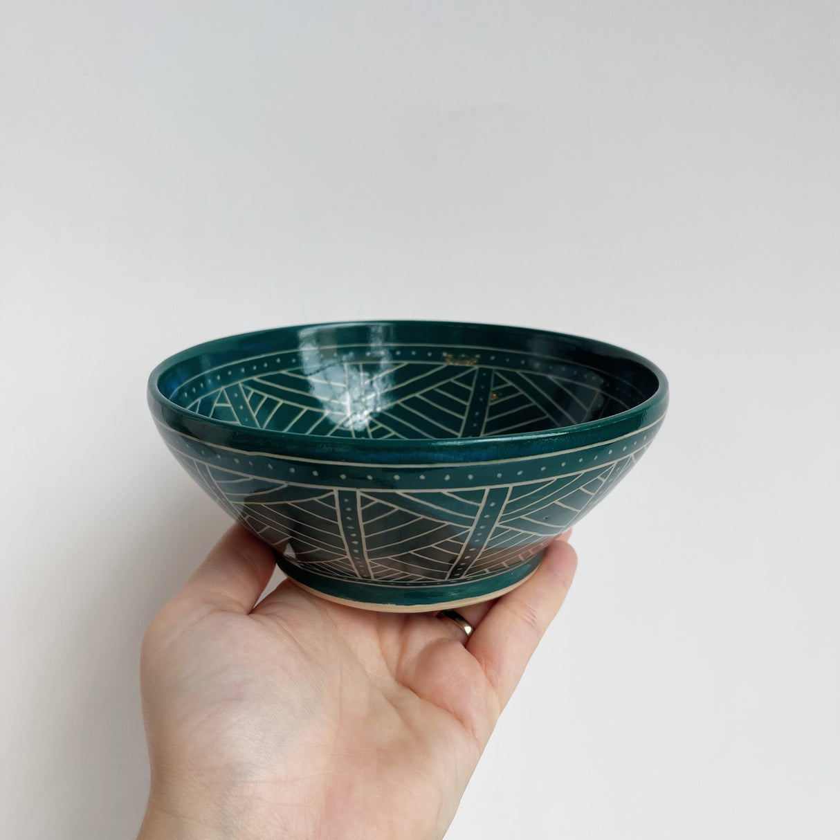 Green Geo Leaf Bowl | Cindy Walker Davidson