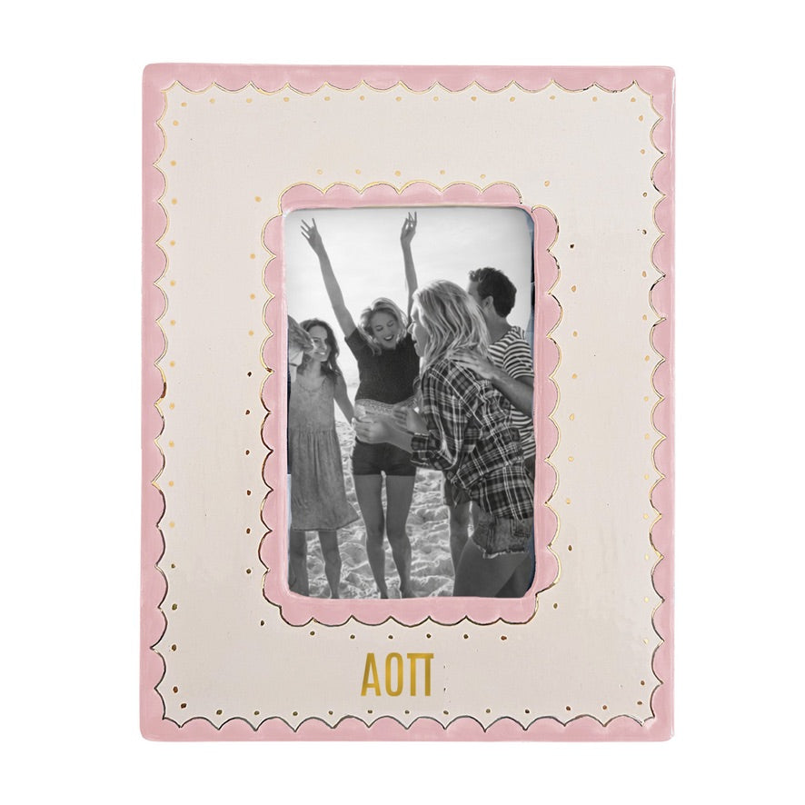Alpha Omicron Pi Scallop Monogrammed Picture Frame