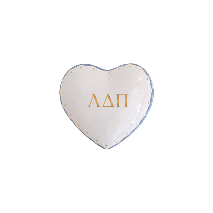 Personalized Alpha Delta Pi Gold Monogrammed Heart Box