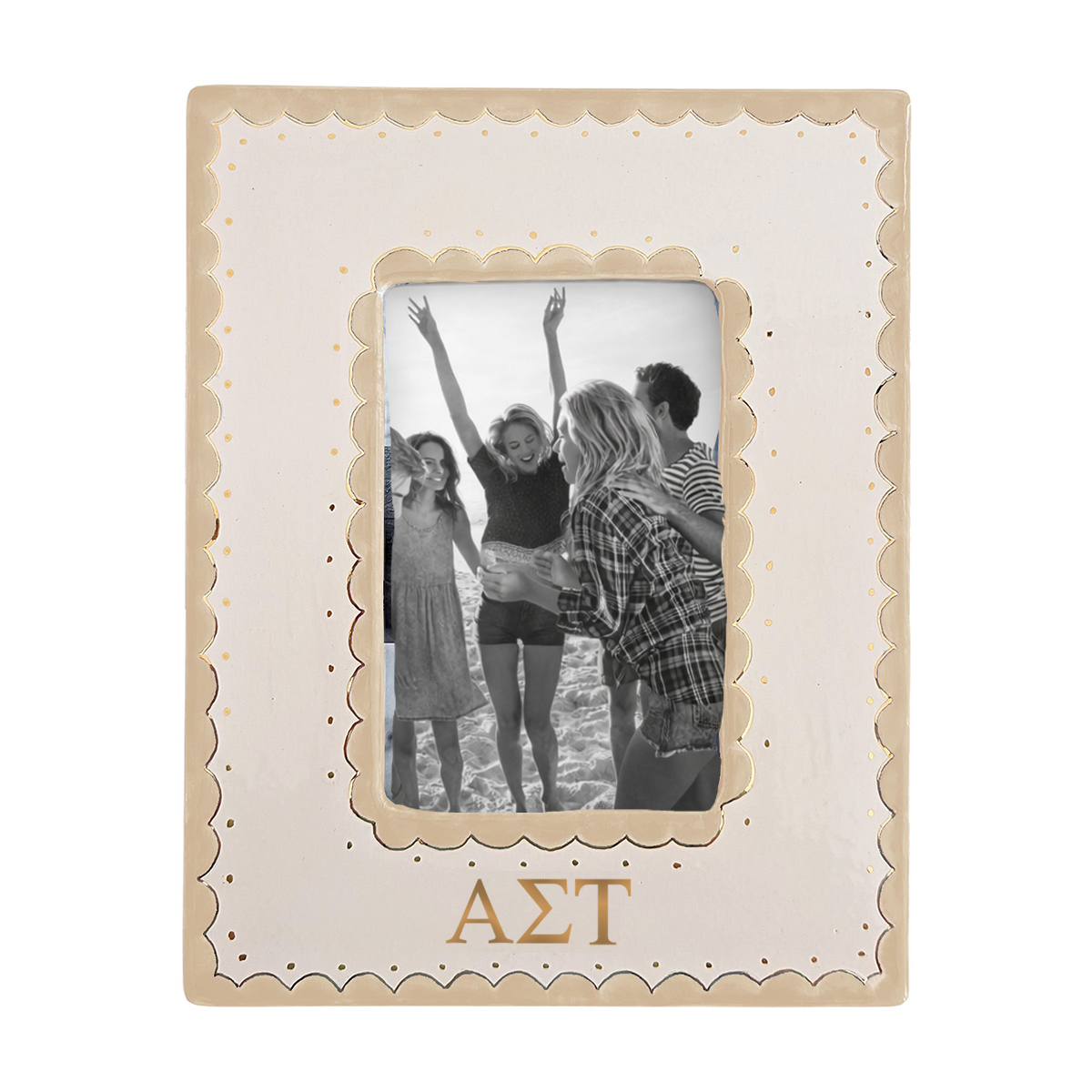 Alpha Sigma Tau Scallop Monogrammed Picture Frame