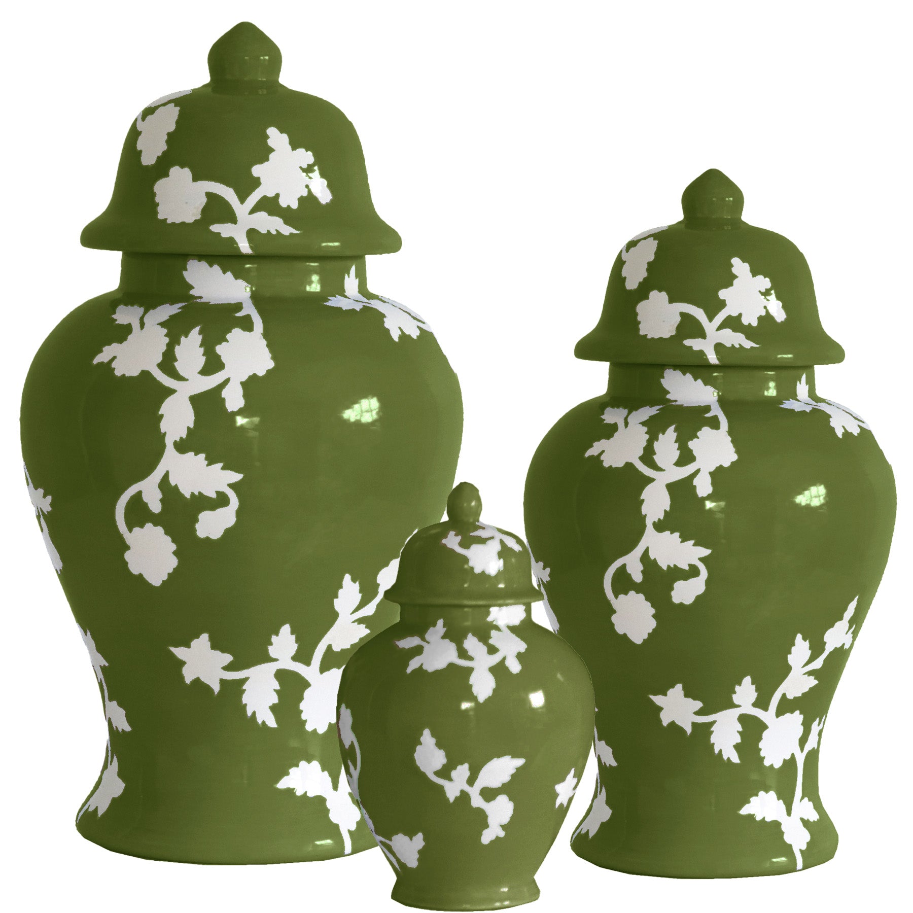 Chinoiserie Dreams Ginger Jars in Moss Green – Ruby Clay Company