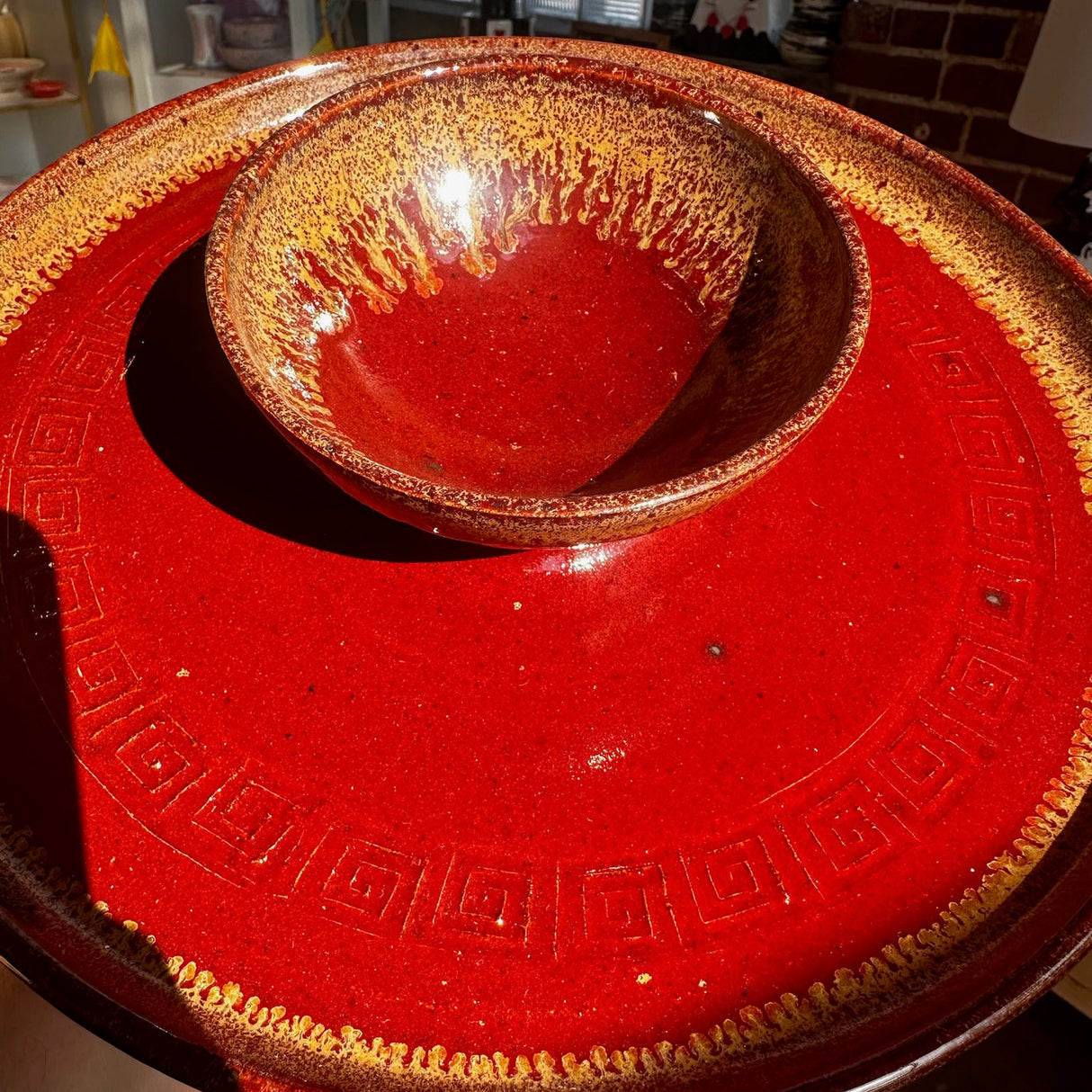 Deep Red Chip N' Dip | Pottery by Mike