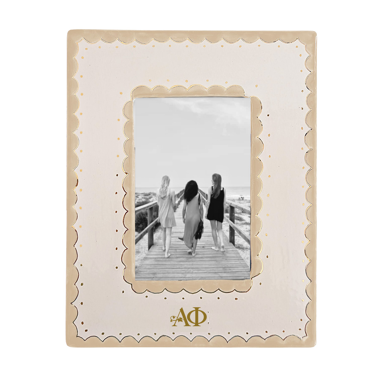 Alpha Phi Scallop Monogrammed Photo Frame