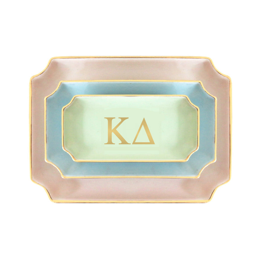 Kappa Delta Gold Monogram Decorative Tray