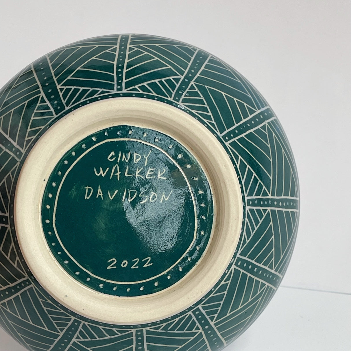 Green Geo Leaf Bowl | Cindy Walker Davidson