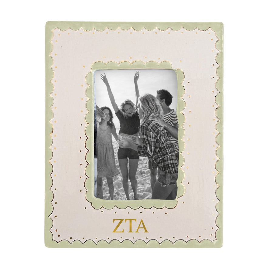 Zeta Tau Alpha Scallop Monogrammed Picture Frame