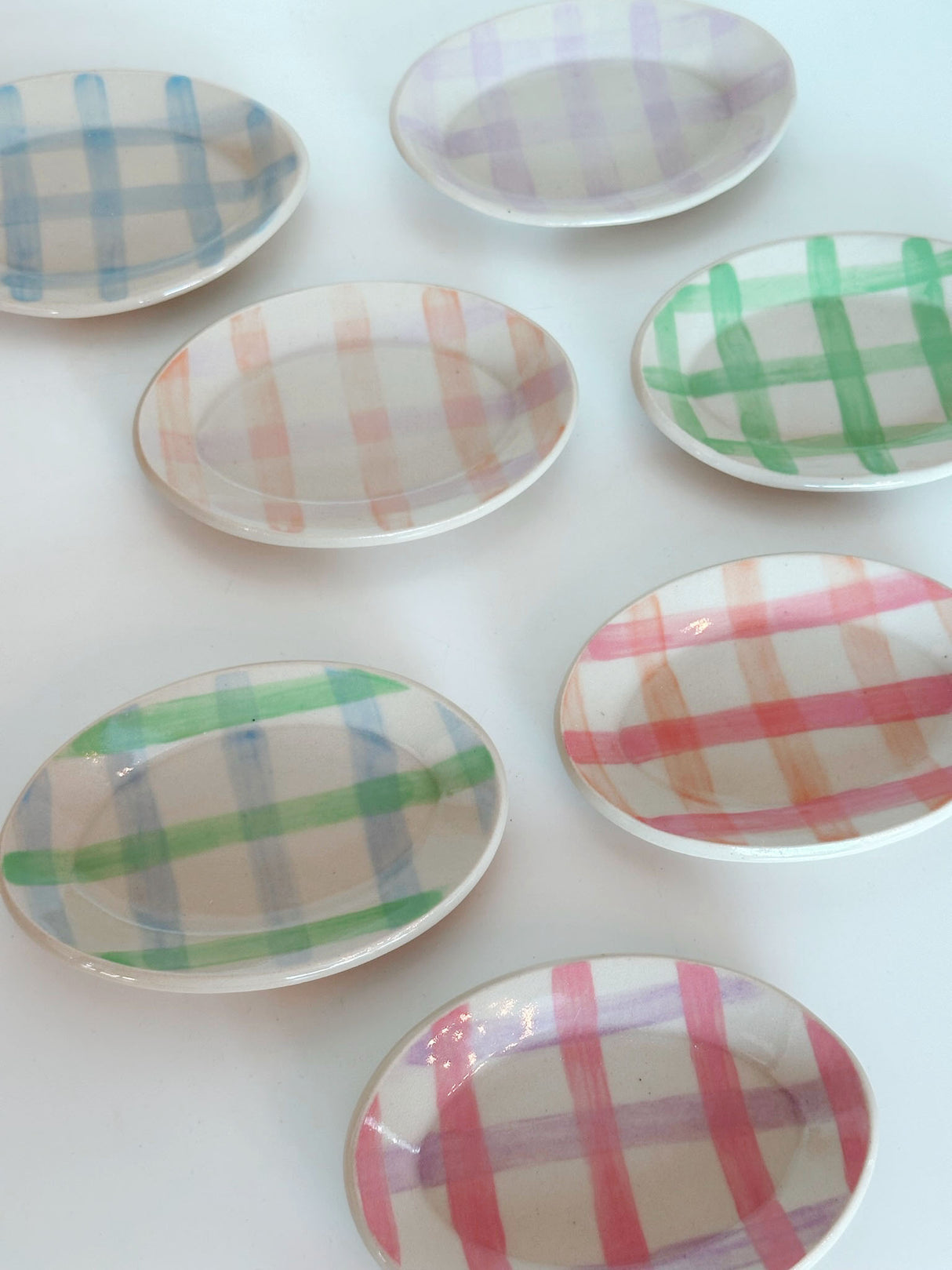 Oval Gingham Dishes | Terra Clay Co.
