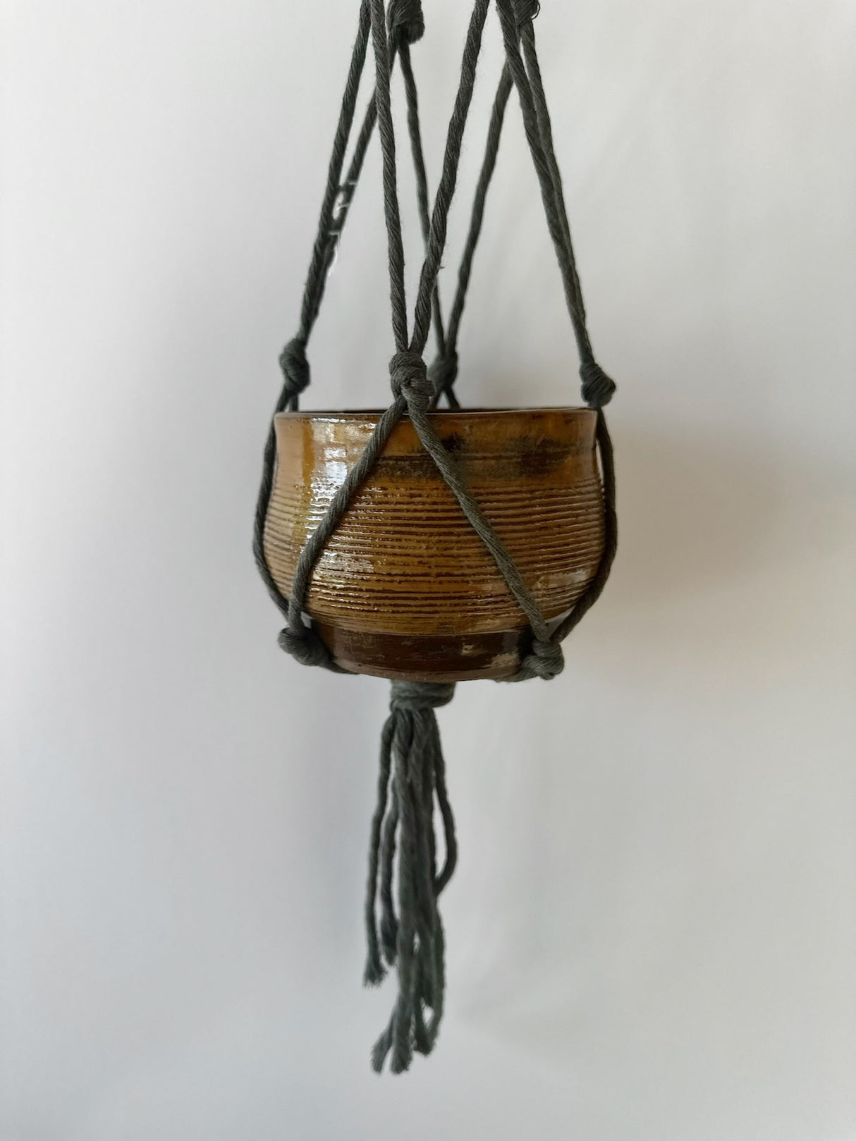 Deep Gold & Green Hanging Planter | Lucinda Meglemre