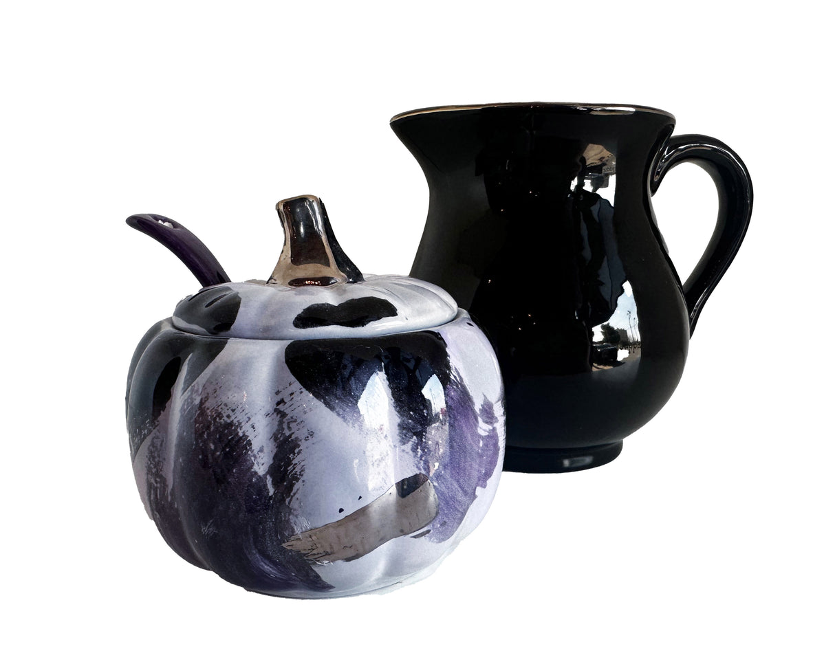 Pumpkin Sugar Pot, Spoon, and Creamer | Wholesale