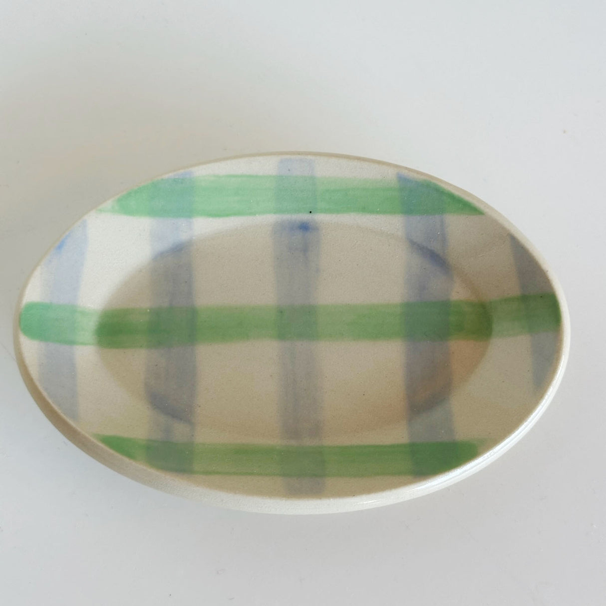 Oval Gingham Dishes | Terra Clay Co.