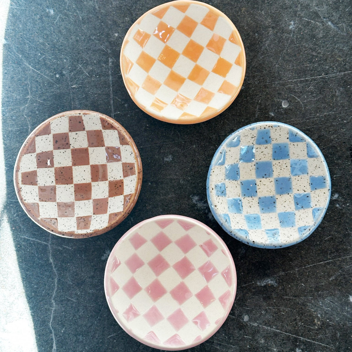 Checked Trinket Dishes | Terra Clay Co.