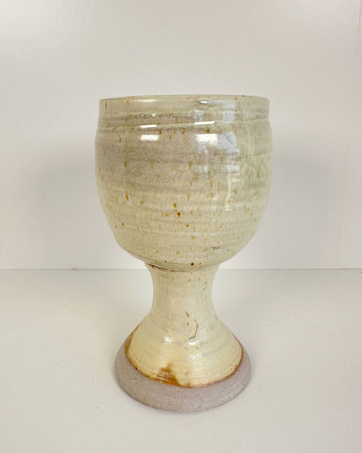 Yellow-Cream Stoneware Goblet | Lowell Baker