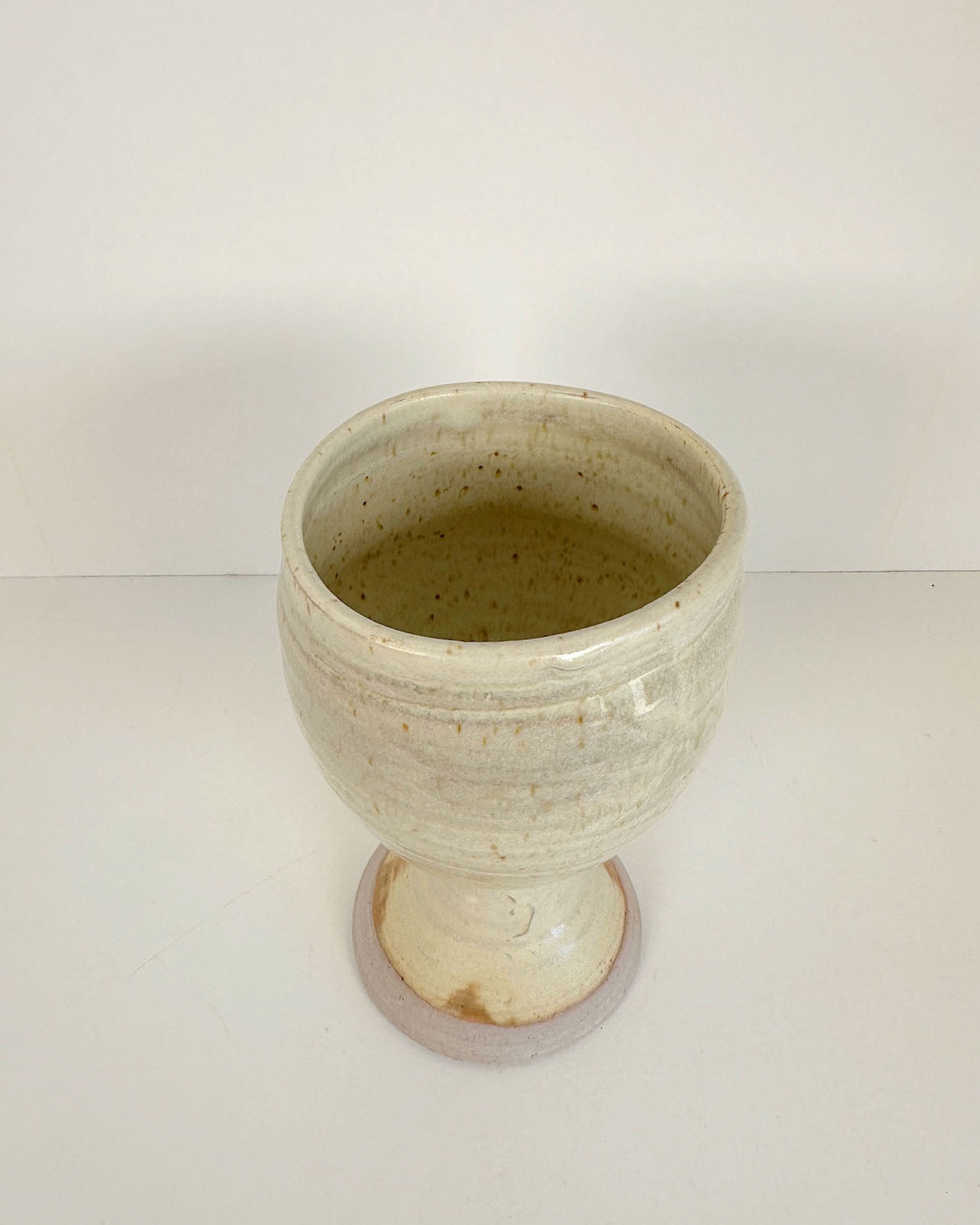 Yellow-Cream Stoneware Goblet | Lowell Baker